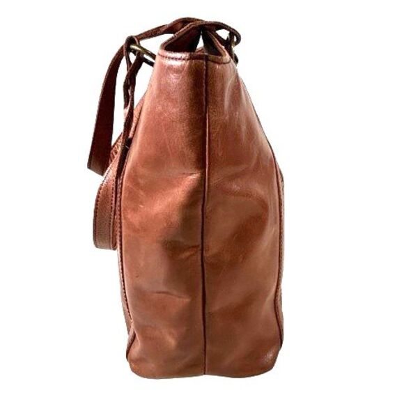 The Sak Sierra Brown Tooled Leather Shopper Tote Shoulder Bag Purse w/Tassel - Picture 6 of 16